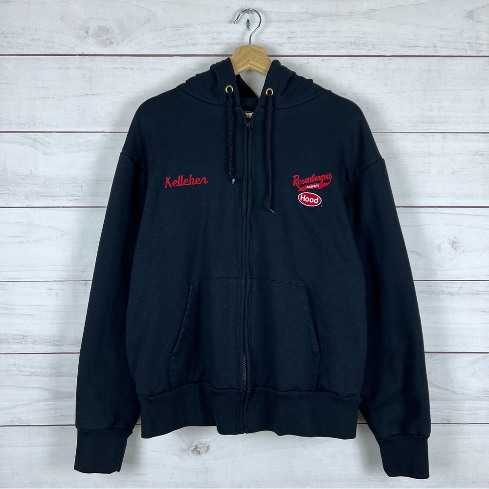Vintage Rosenberger’s Dairies Employee Camber Thermal Full Zip Hoodie Large